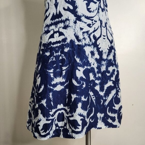 Velvet by Graham Spencer Blue and White Silk Slip Mini Dress Size Small - Picture 3 of 13